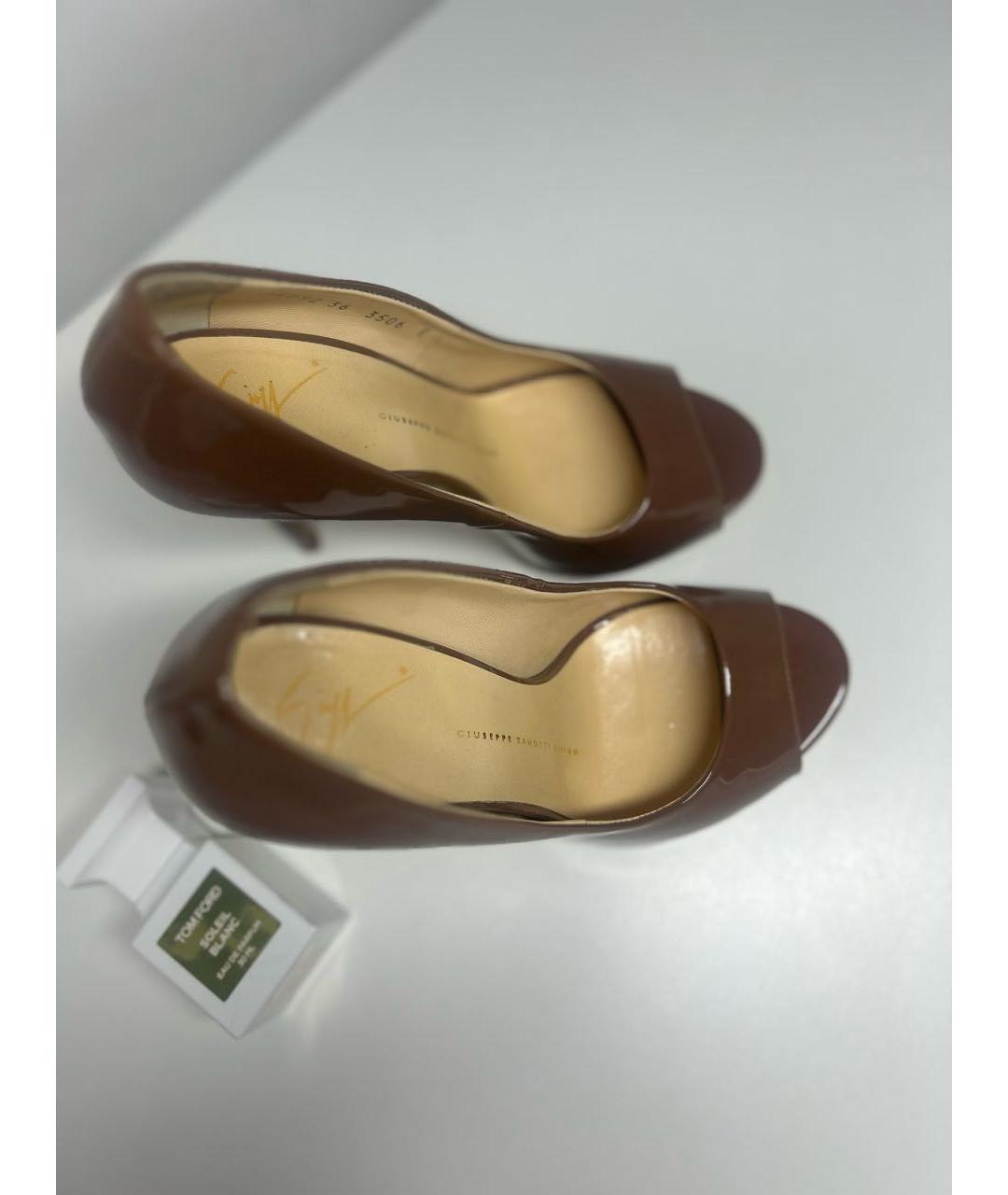 GIUSEPPE ZANOTTI DESIGN Коричневые туфли из лакированной кожи, фото 3