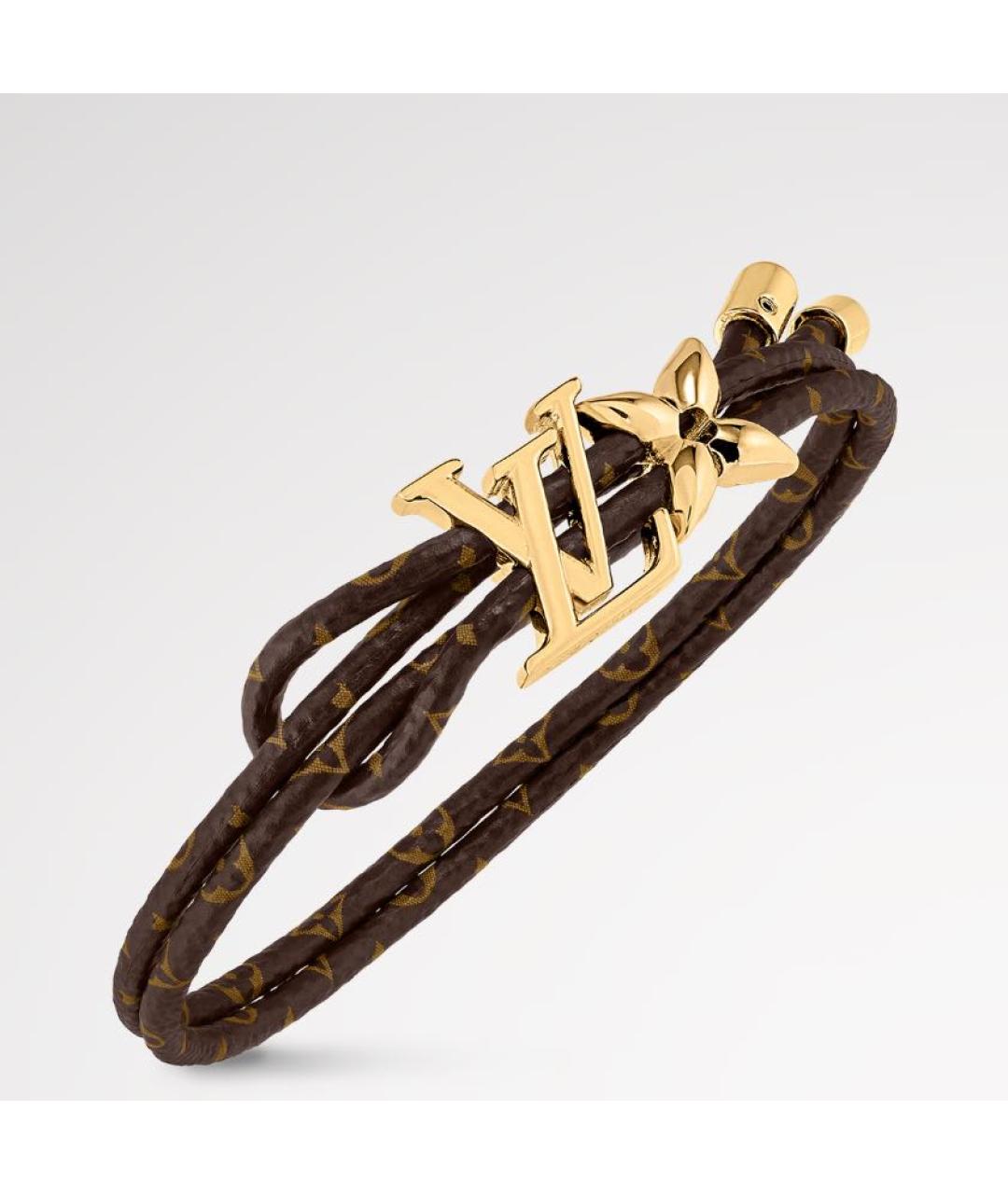 LOUIS VUITTON Коричневый металлический браслет, фото 2