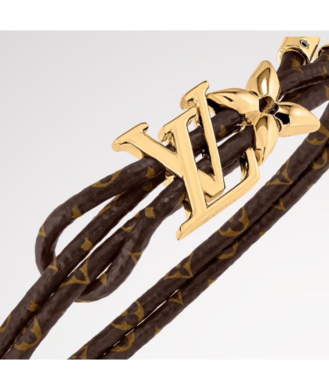 LOUIS VUITTON Коричневый металлический браслет, фото 3