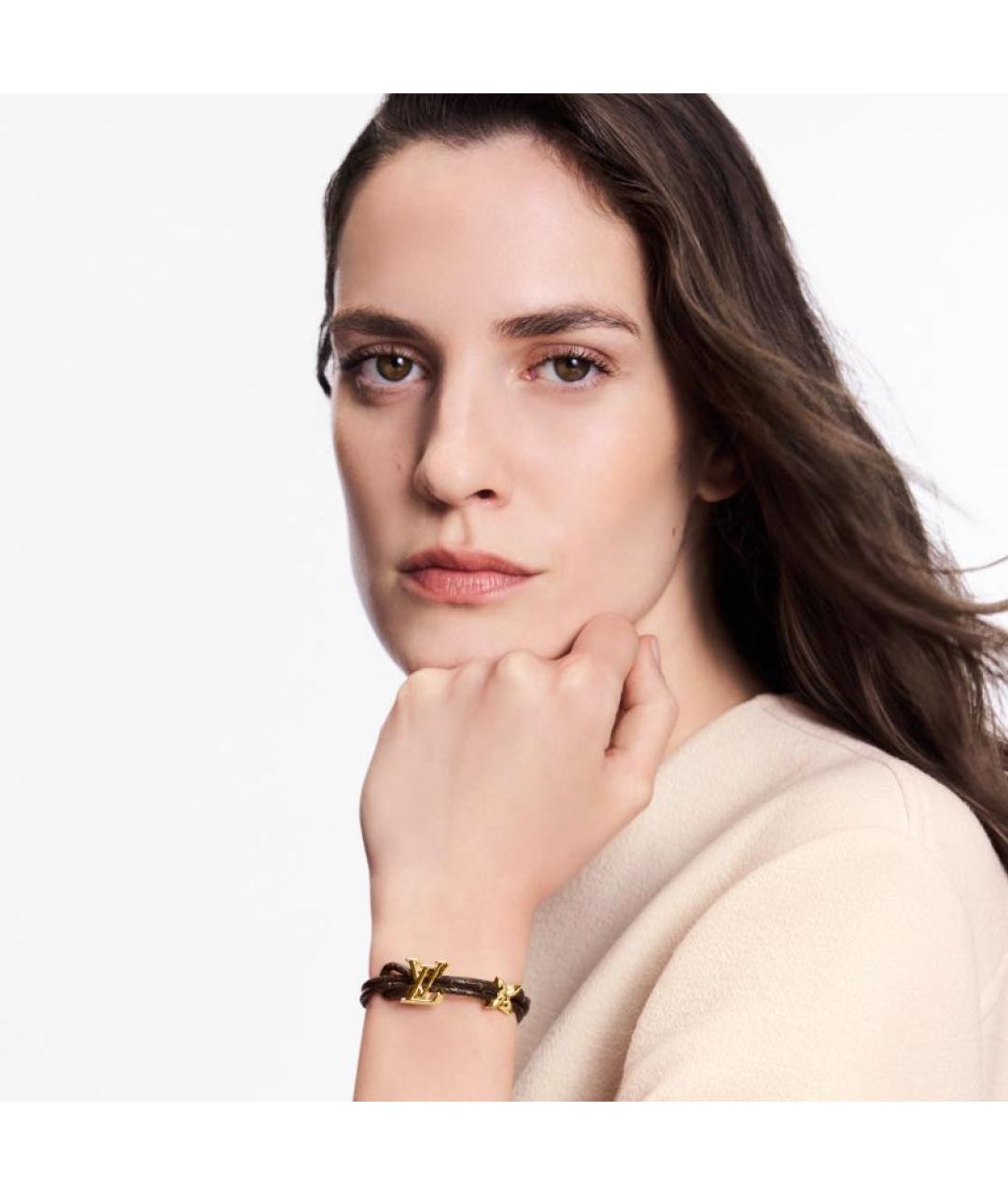 LOUIS VUITTON Коричневый металлический браслет, фото 4