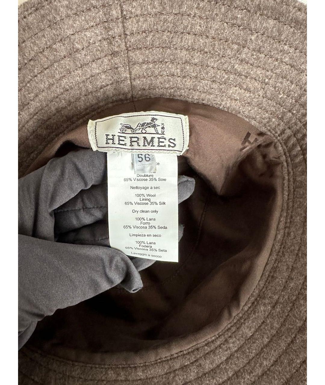 HERMES Коричневая шерстяная шляпа, фото 5