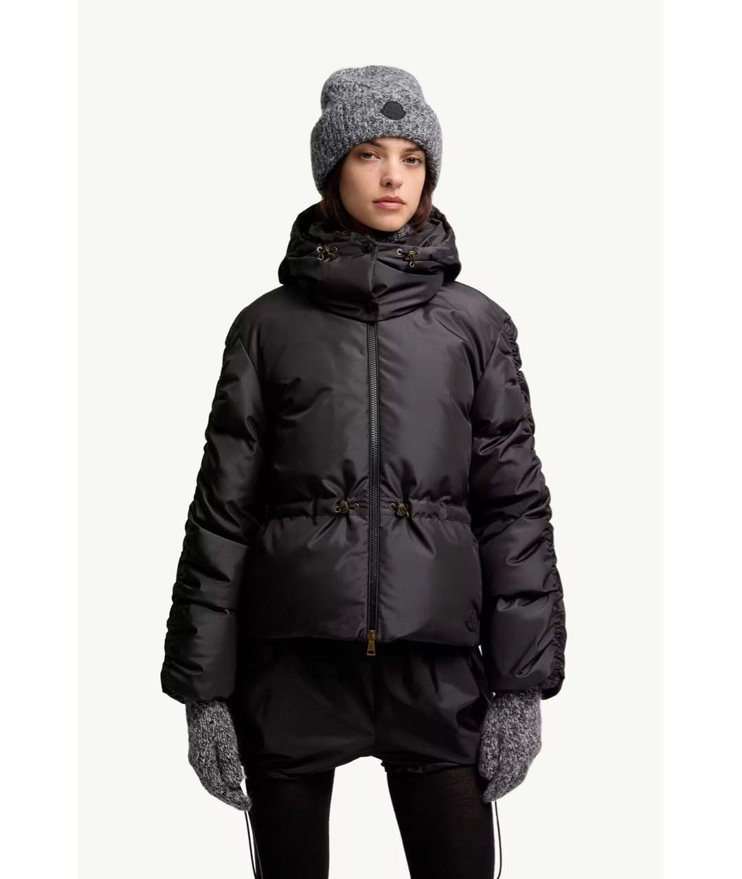 MONCLER Черные шерстяные перчатки, фото 2