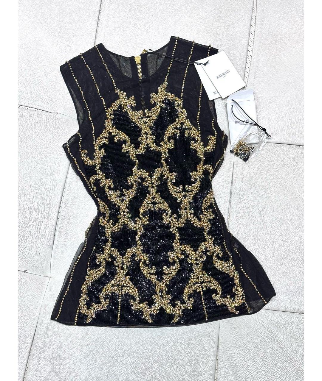 BALMAIN Черная сетчатая блузы, фото 5