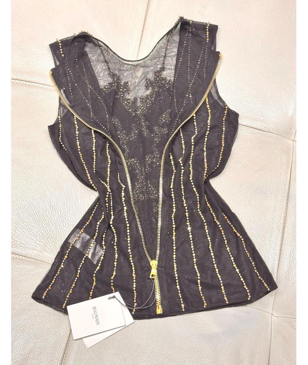 BALMAIN Черная сетчатая блузы, фото 4