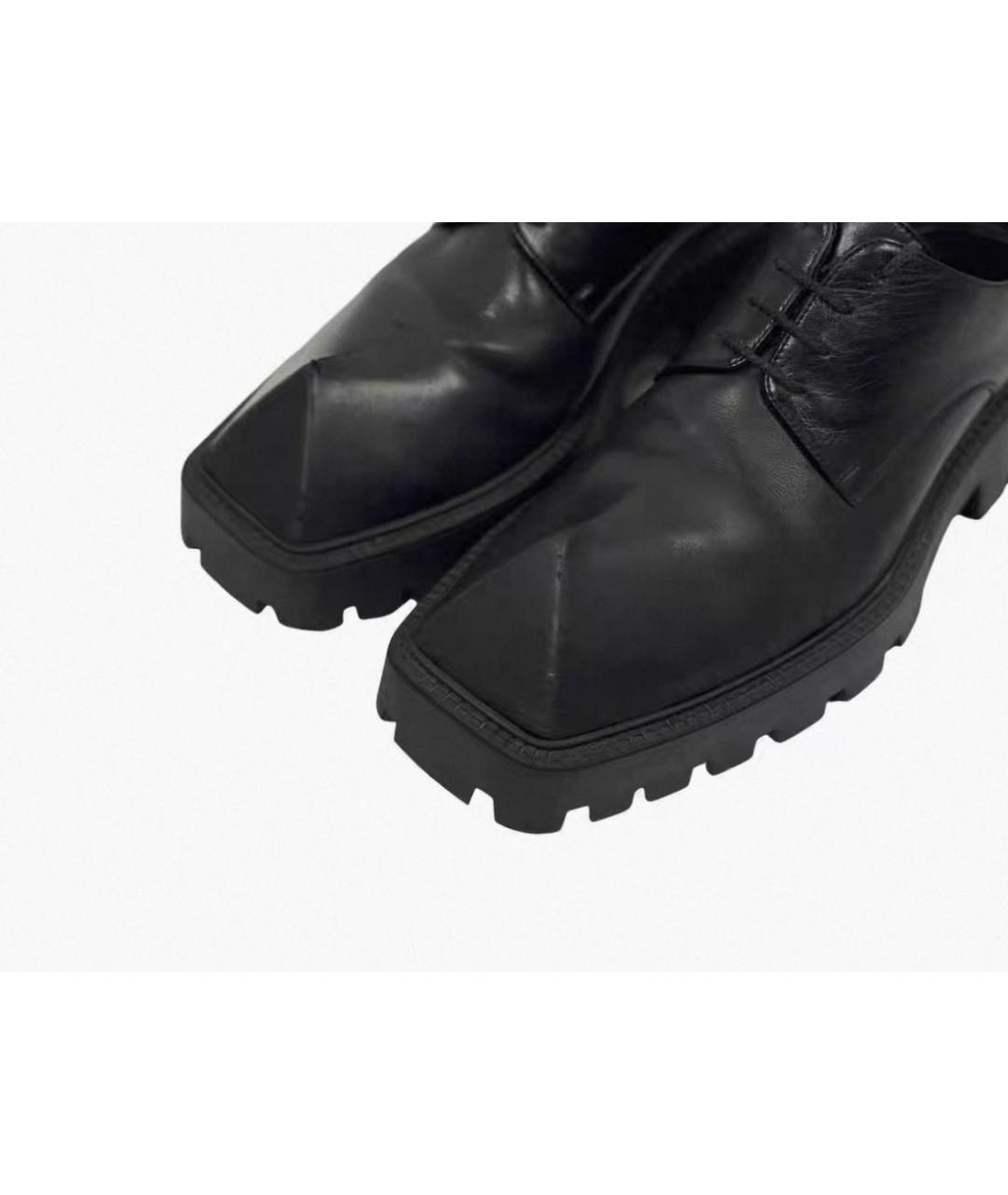 BALENCIAGA Черные кожаные низкие ботинки, фото 3
