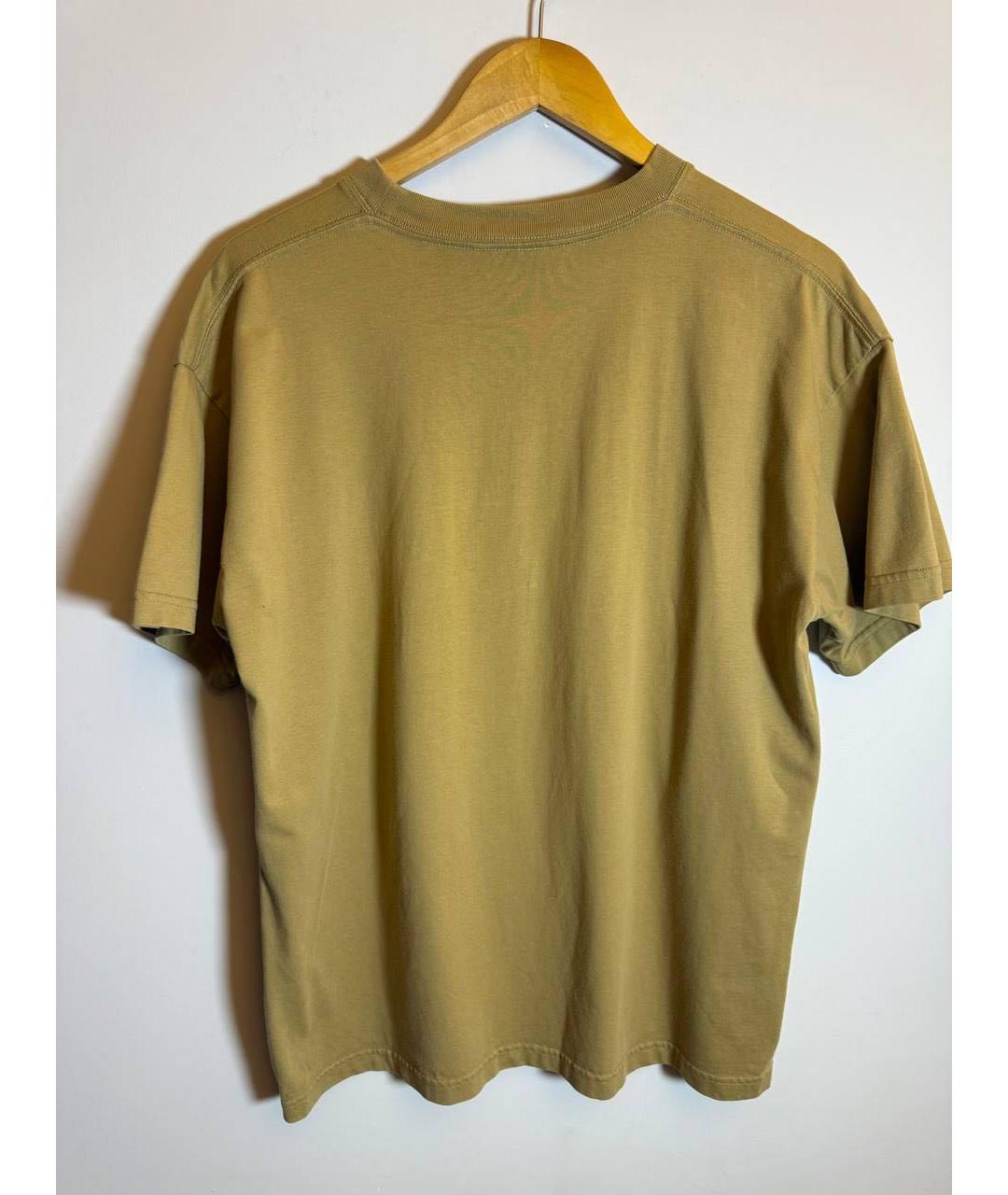 BALENCIAGA Горчичная хлопковая футболка, фото 2