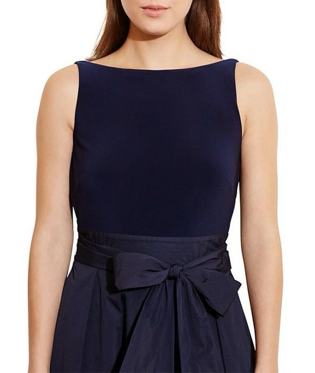 RALPH LAUREN Темно-синее полиэстеровое вечернее платье, фото 4