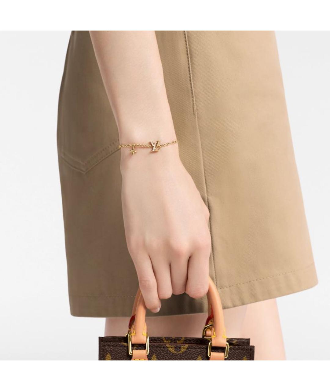 LOUIS VUITTON Золотой металлический браслет, фото 3