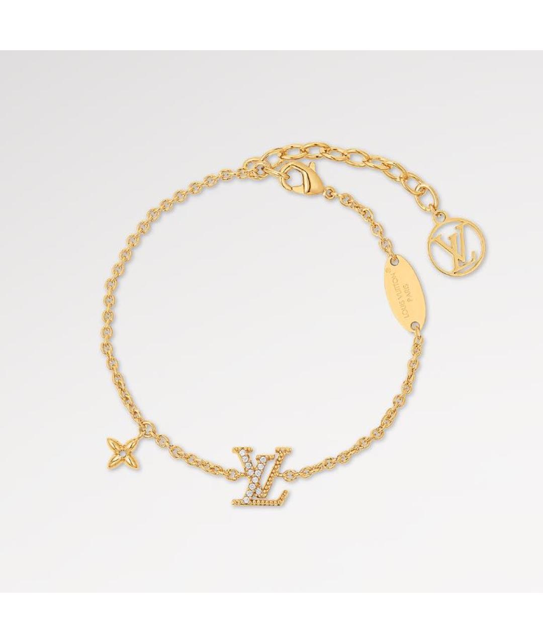 LOUIS VUITTON Золотой металлический браслет, фото 5
