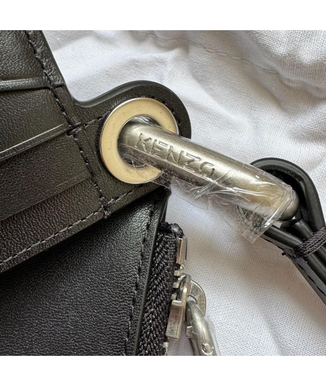 KENZO Черный кожаный кошелек, фото 4