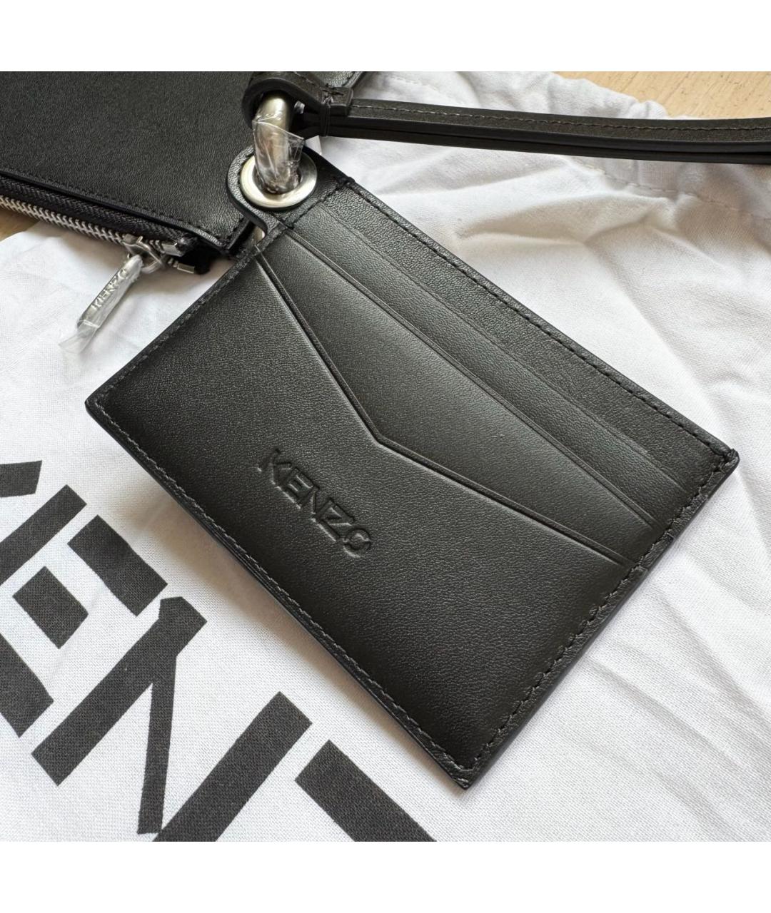 KENZO Черный кожаный кошелек, фото 5