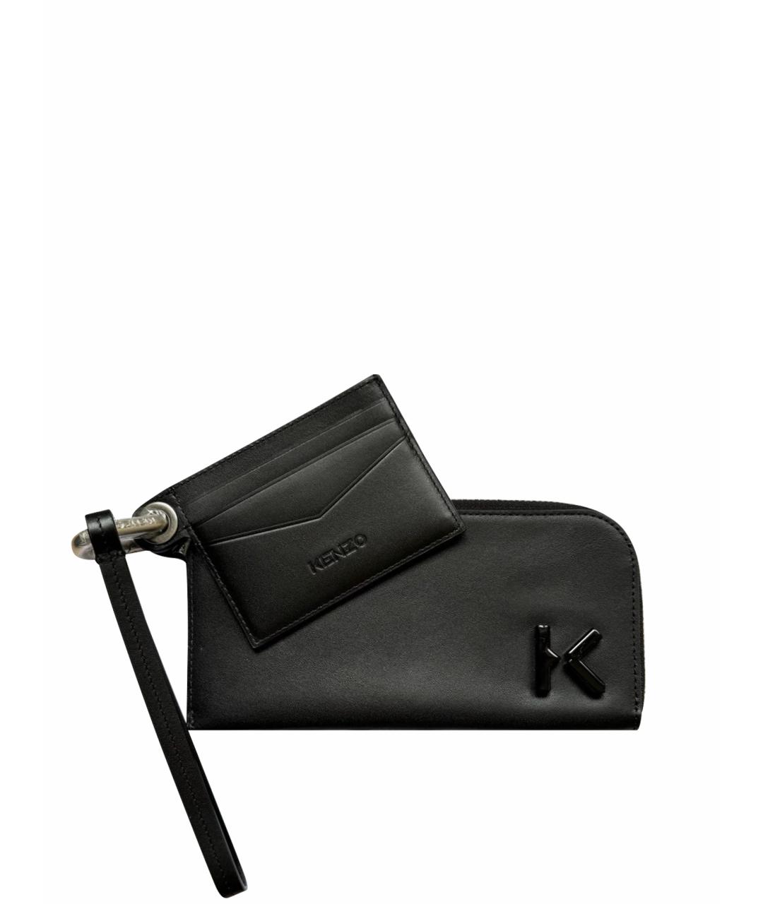 KENZO Черный кожаный кошелек, фото 1