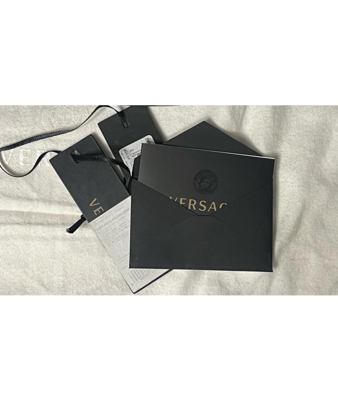 VERSACE Черная кожаная сумка с короткими ручками, фото 8