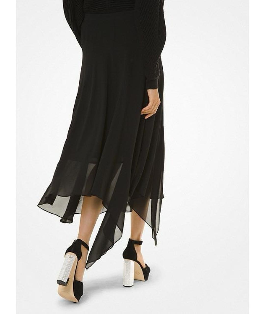 MICHAEL KORS Черная полиэстеровая юбка макси, фото 4