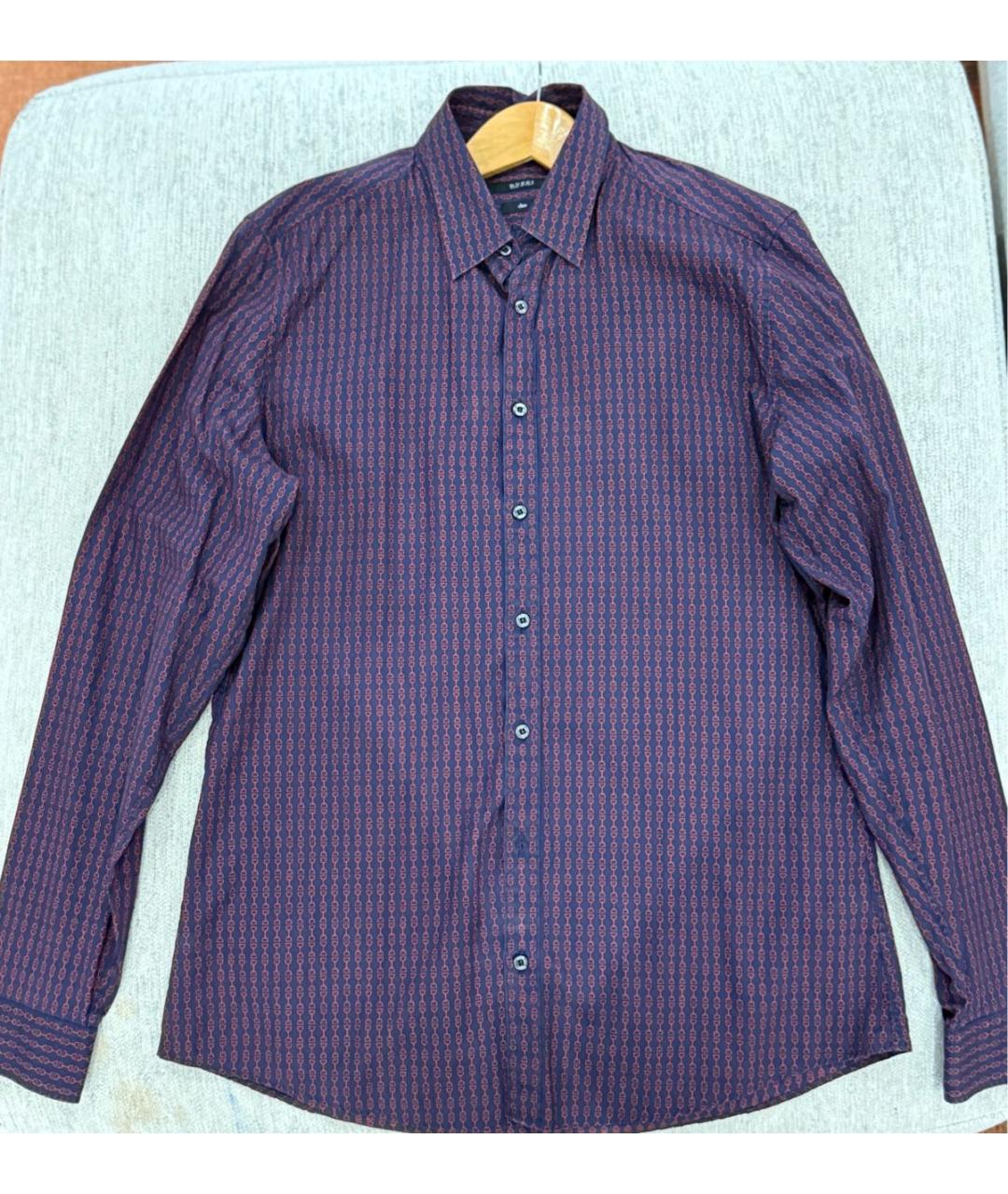 GUCCI Темно-синяя хлопковая классическая рубашка, фото 5