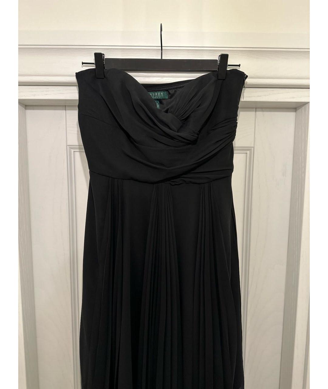 RALPH LAUREN Черное полиэстеровое вечернее платье, фото 3