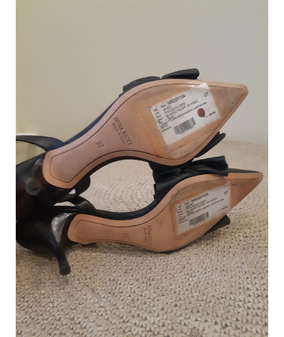 NINA RICCI Черные кожаные туфли, фото 5