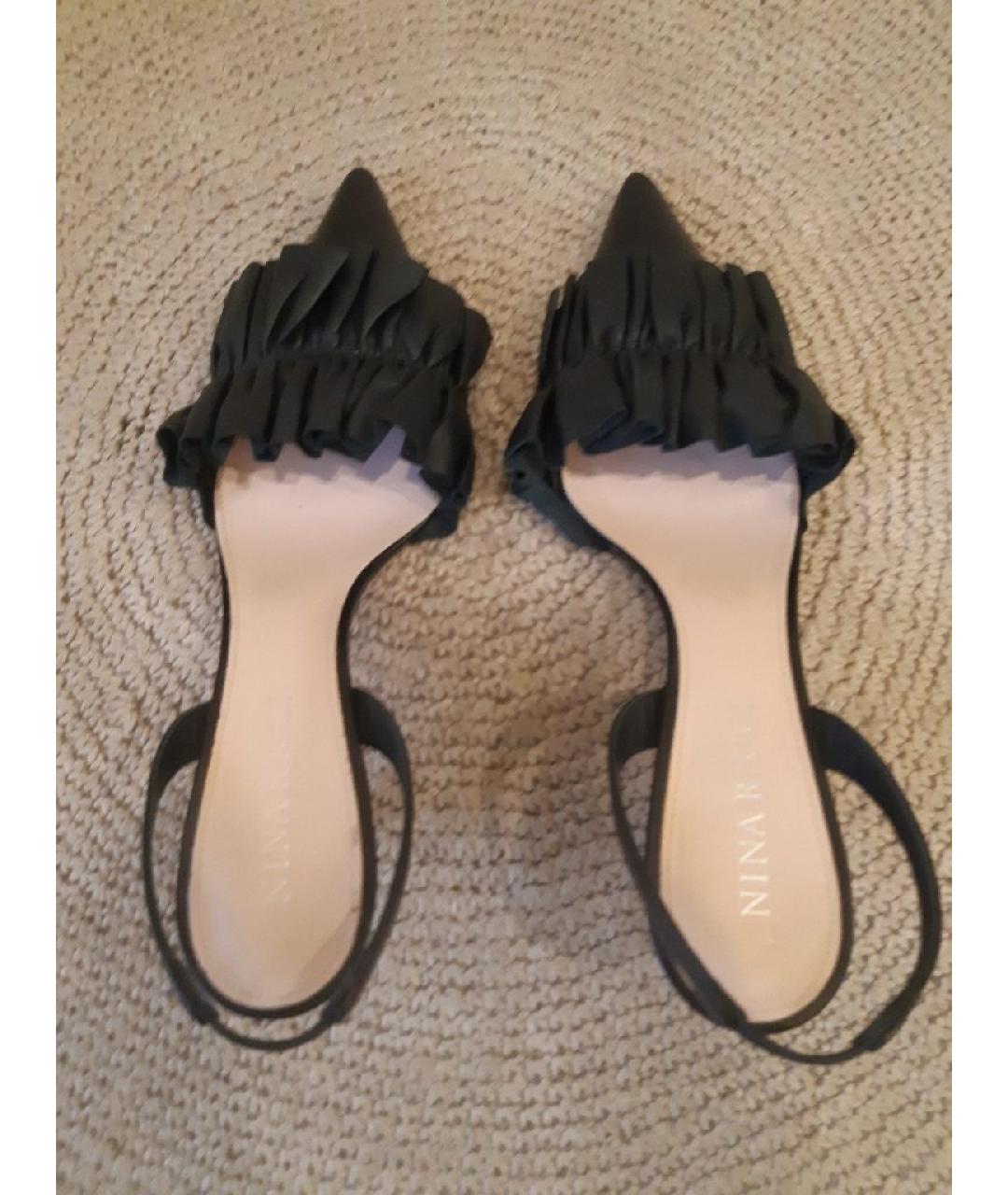 NINA RICCI Черные кожаные туфли, фото 3