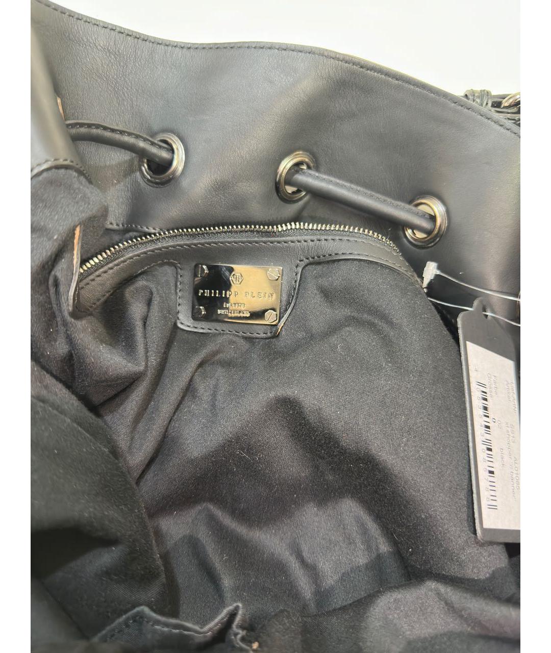 PHILIPP PLEIN Черный кожаный рюкзак, фото 4