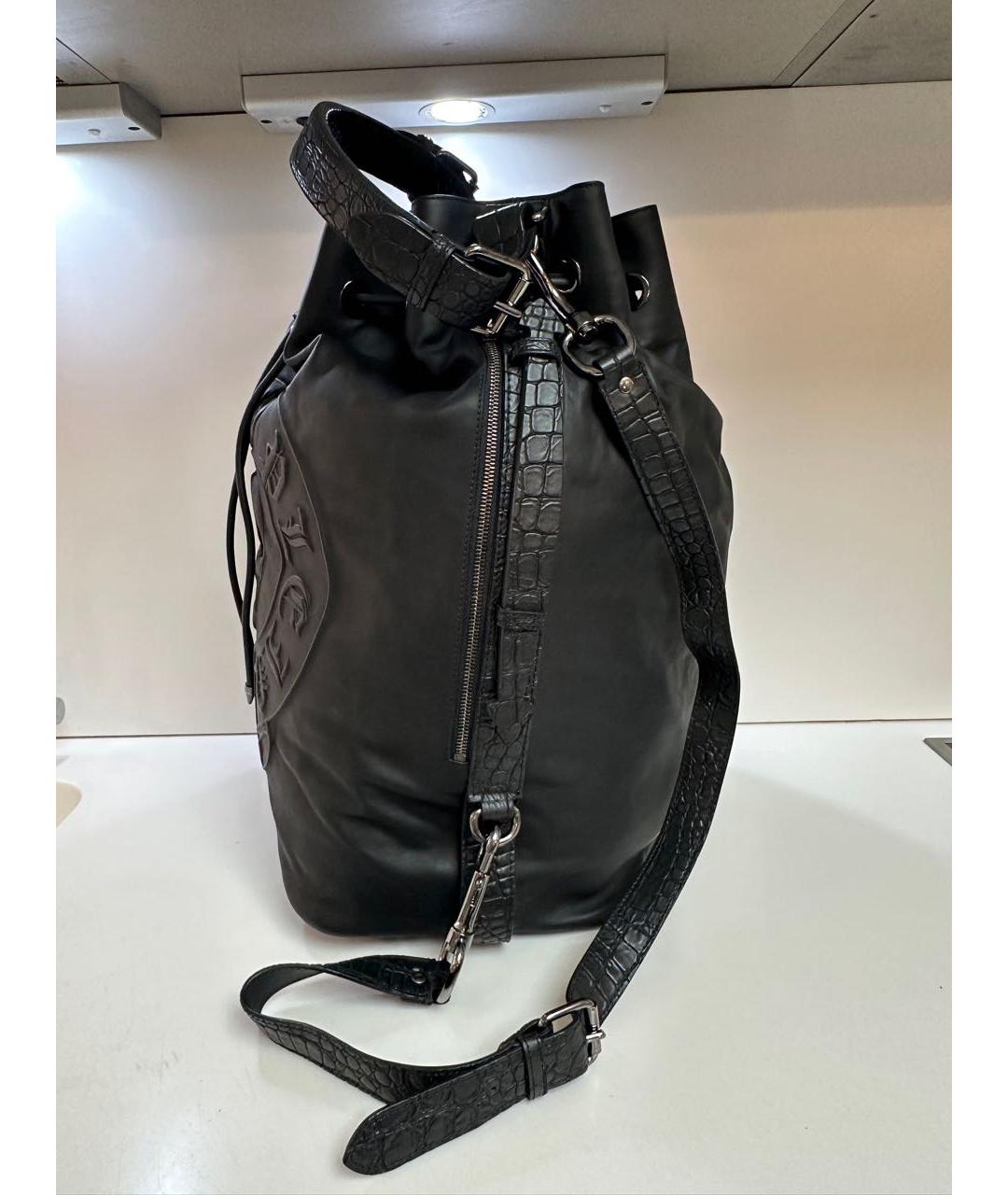 PHILIPP PLEIN Черный кожаный рюкзак, фото 2