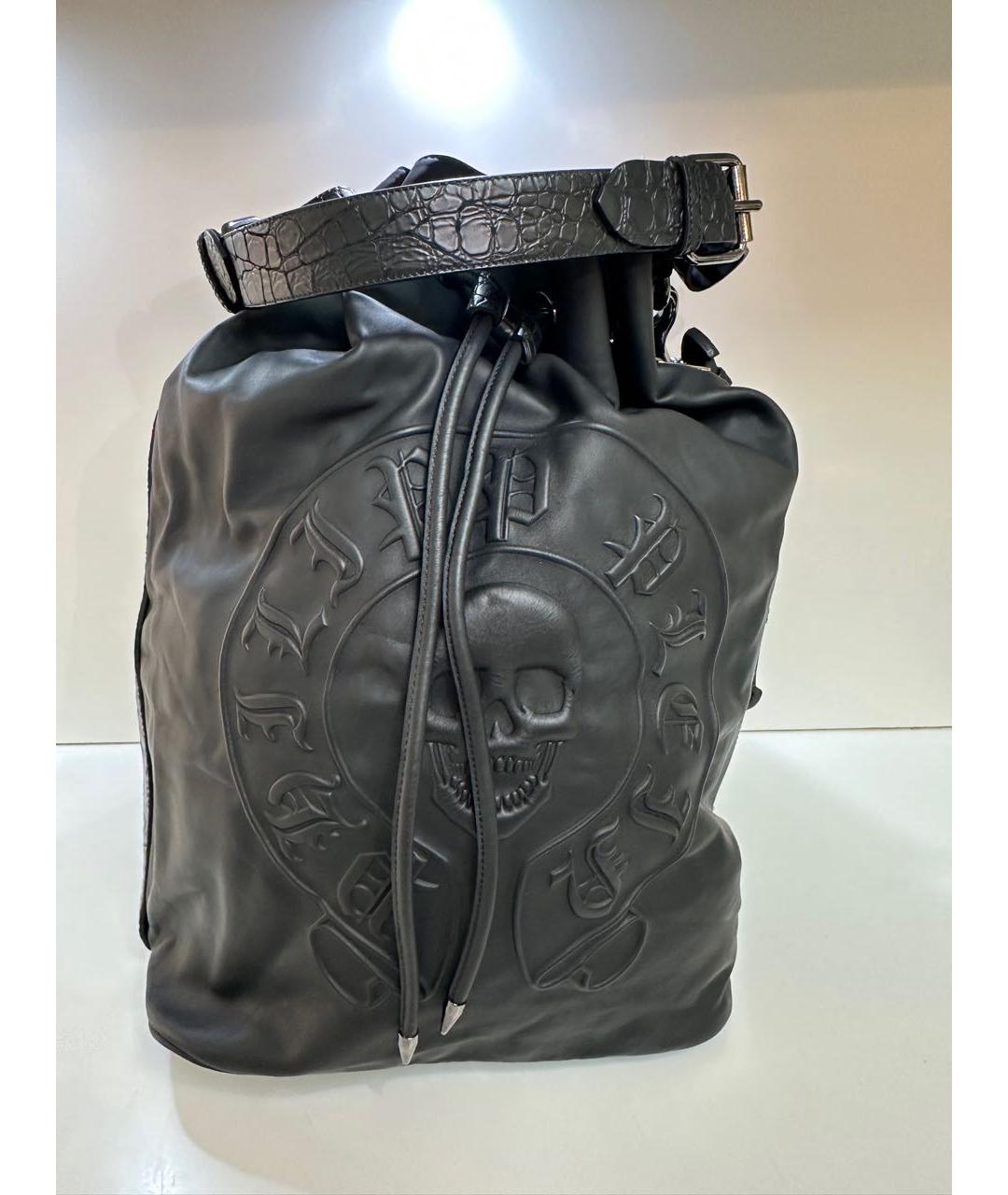 PHILIPP PLEIN Черный кожаный рюкзак, фото 9