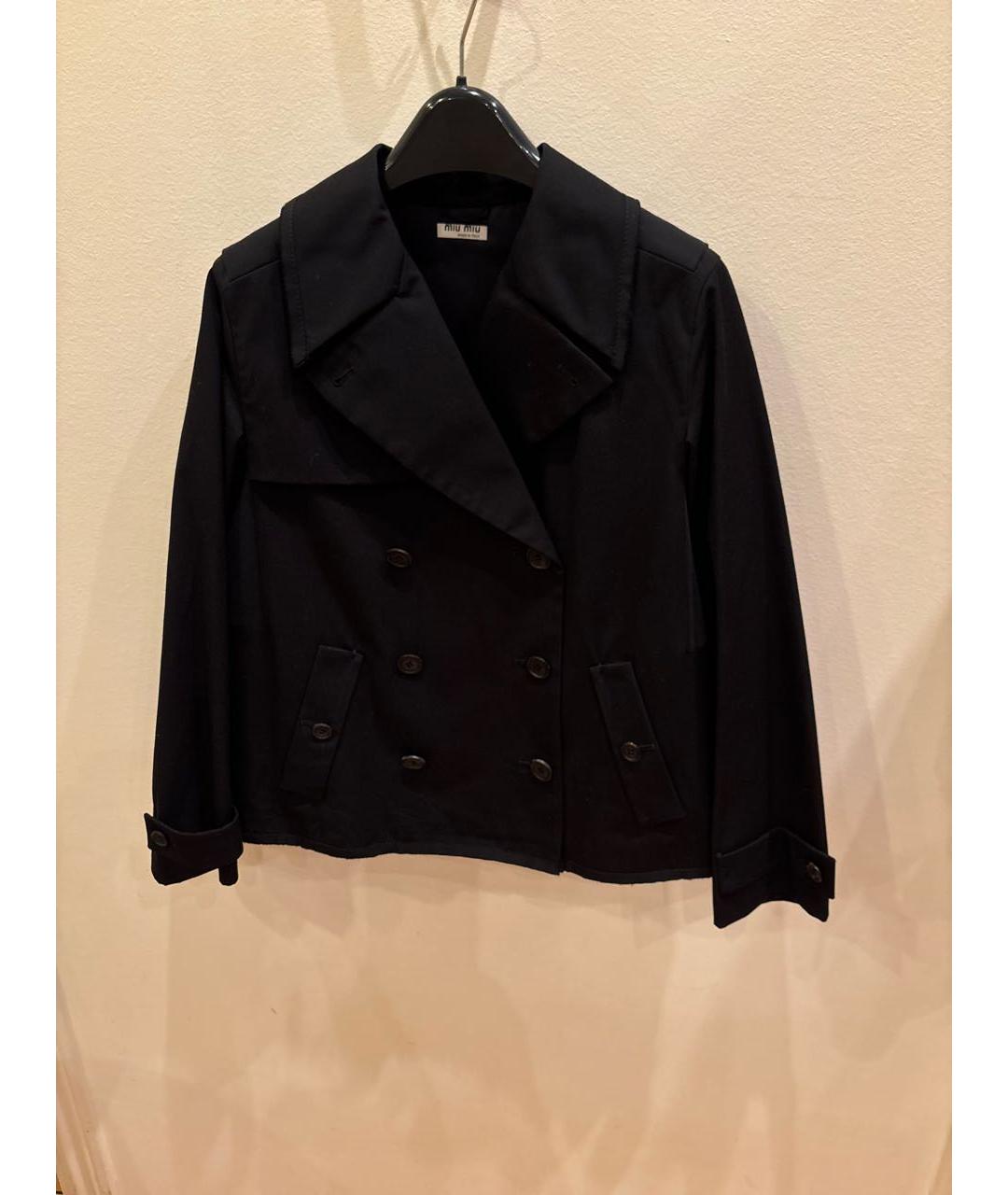 MIU MIU Черный шерстяной тренч/плащ, фото 5