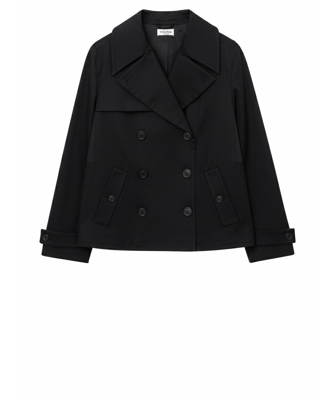 MIU MIU Черный шерстяной тренч/плащ, фото 1