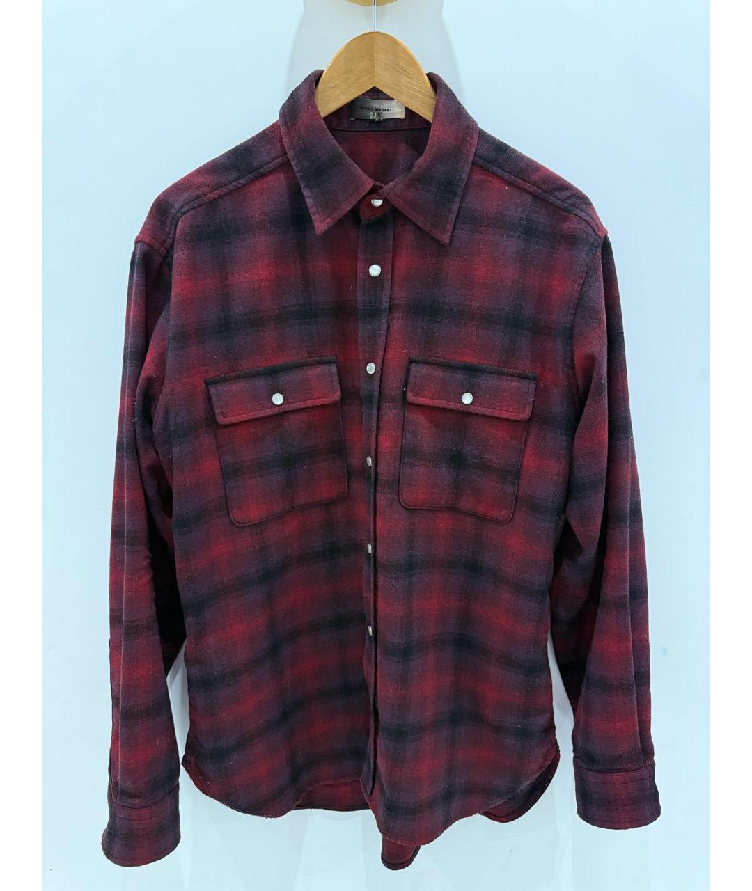 ISABEL MARANT ETOILE Бордовая шерстяная кэжуал рубашка, фото 5