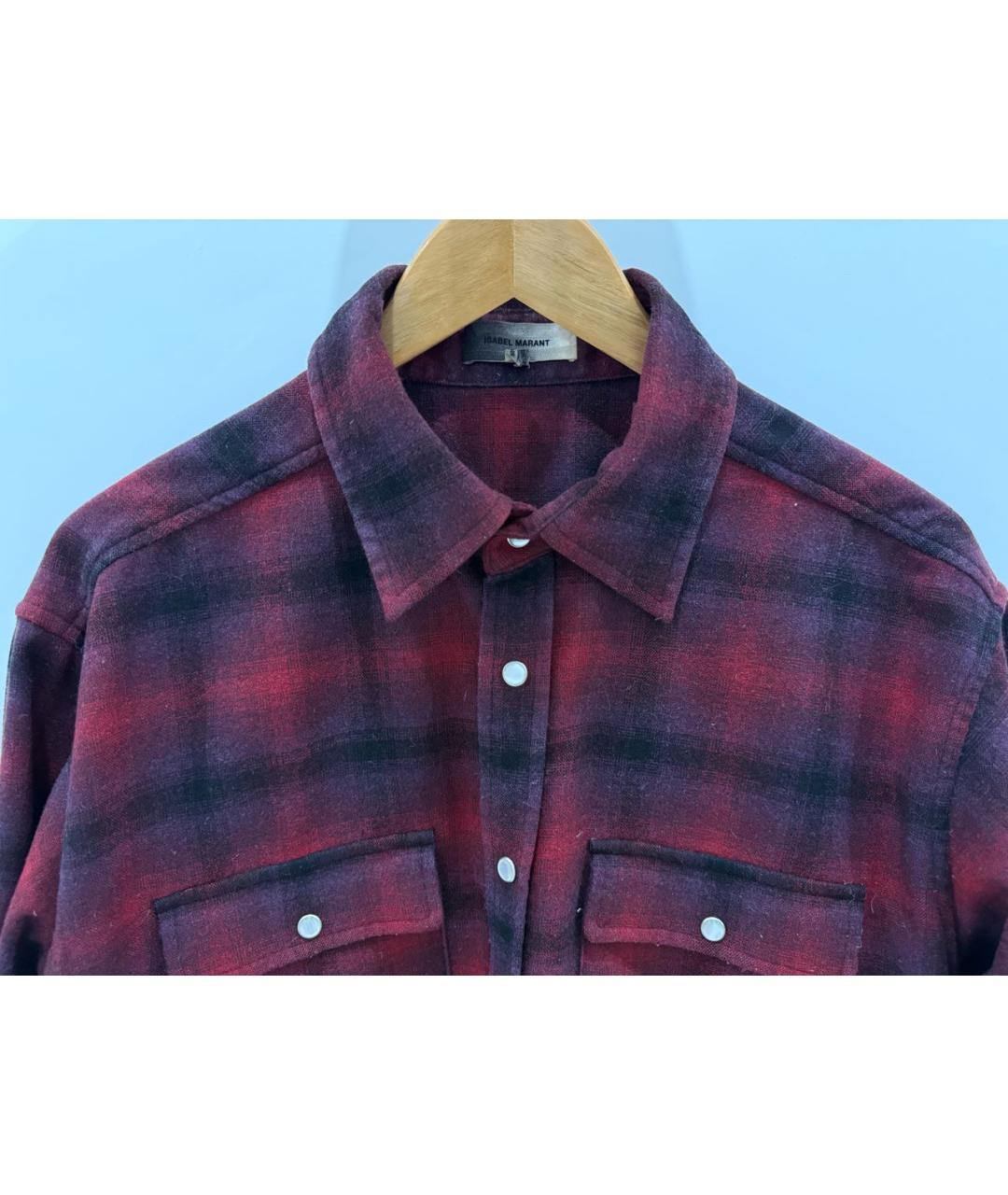 ISABEL MARANT ETOILE Бордовая шерстяная кэжуал рубашка, фото 3