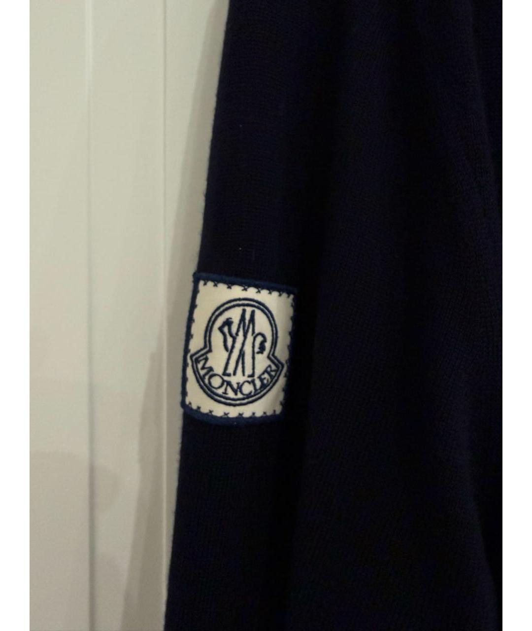 MONCLER Темно-синий шерстяной кардиган, фото 4