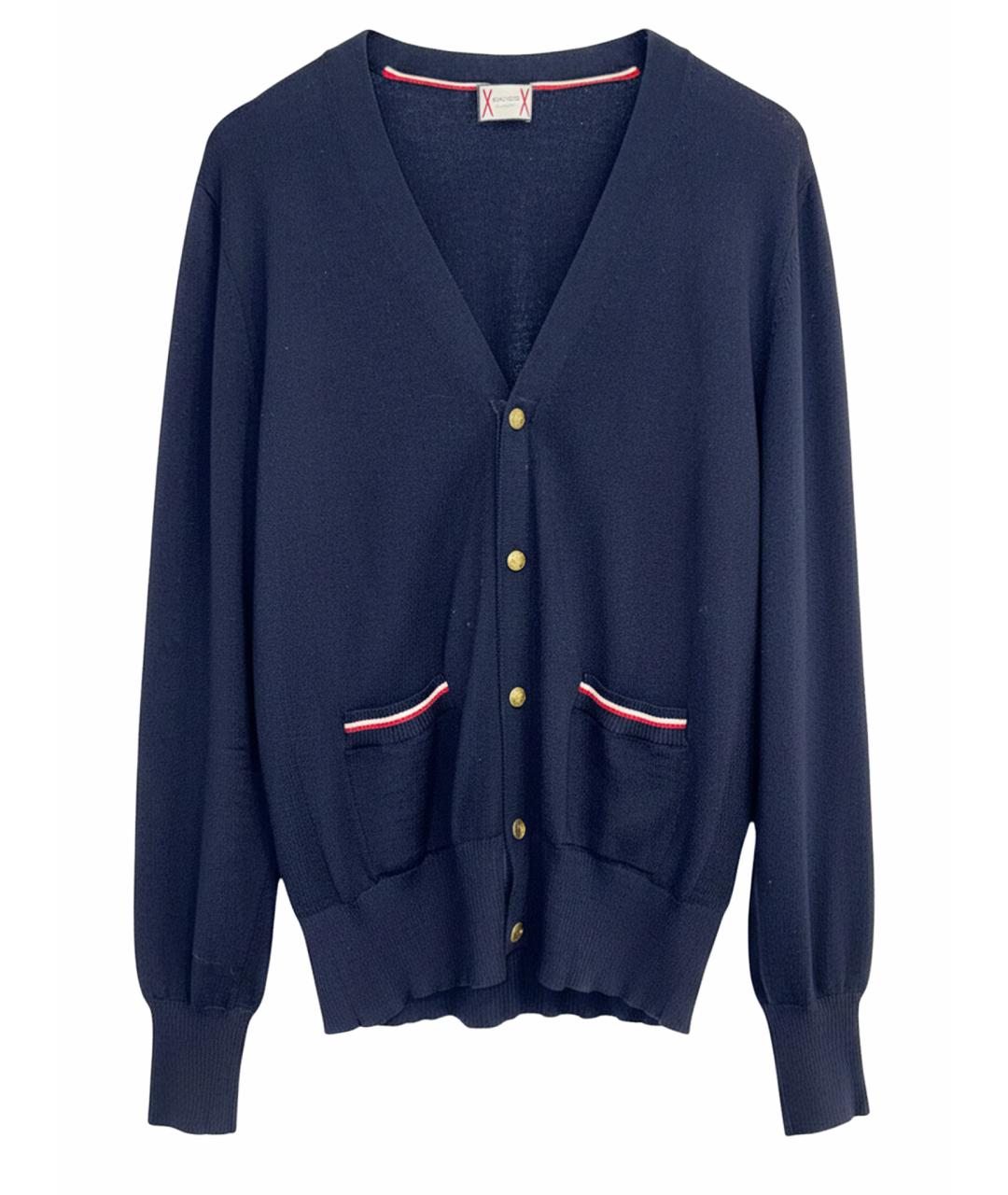 MONCLER Темно-синий шерстяной кардиган, фото 1