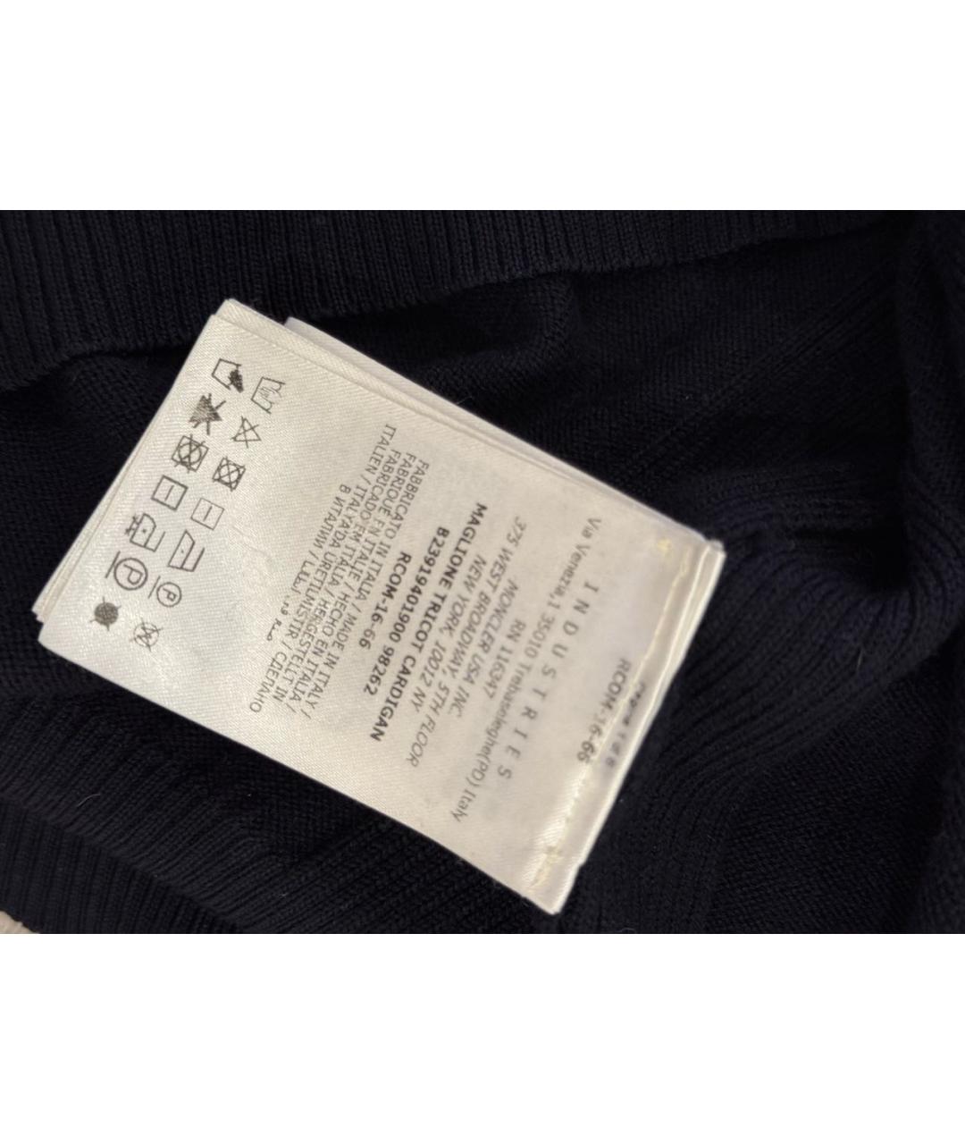 MONCLER Темно-синий шерстяной кардиган, фото 6