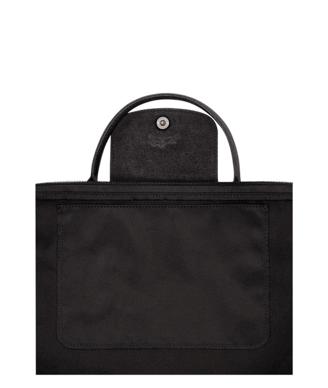 LONGCHAMP Черная синтетическая сумка с короткими ручками, фото 4