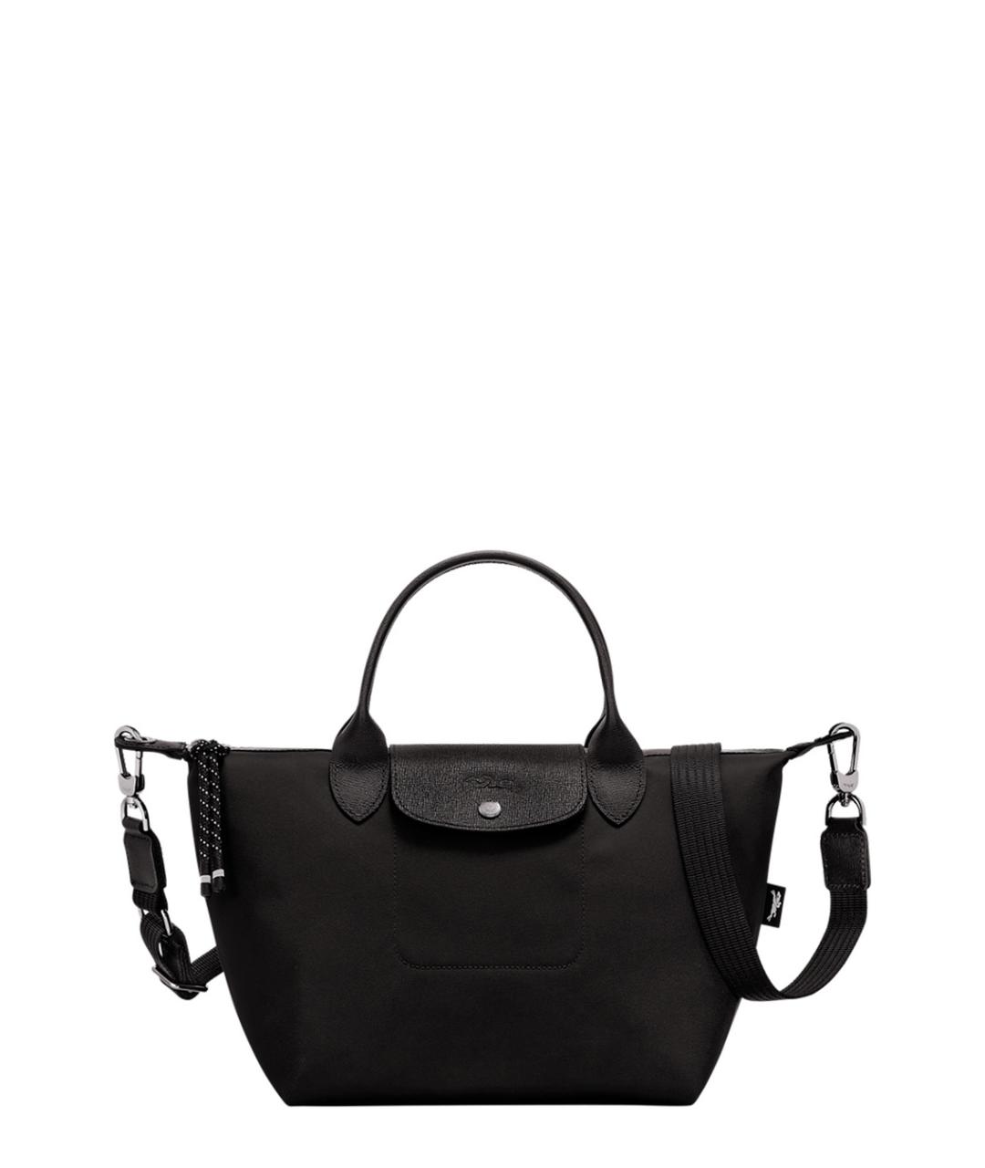 LONGCHAMP Черная синтетическая сумка с короткими ручками, фото 1