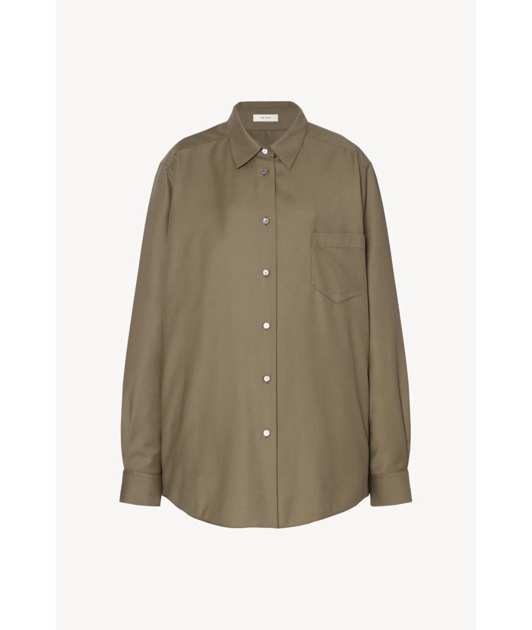 THE ROW Хаки шерстяной костюм с брюками, фото 6