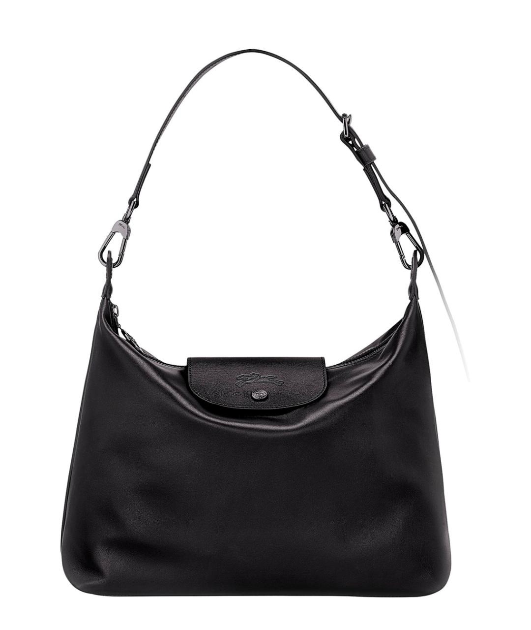 LONGCHAMP Черная кожаная сумка через плечо, фото 3