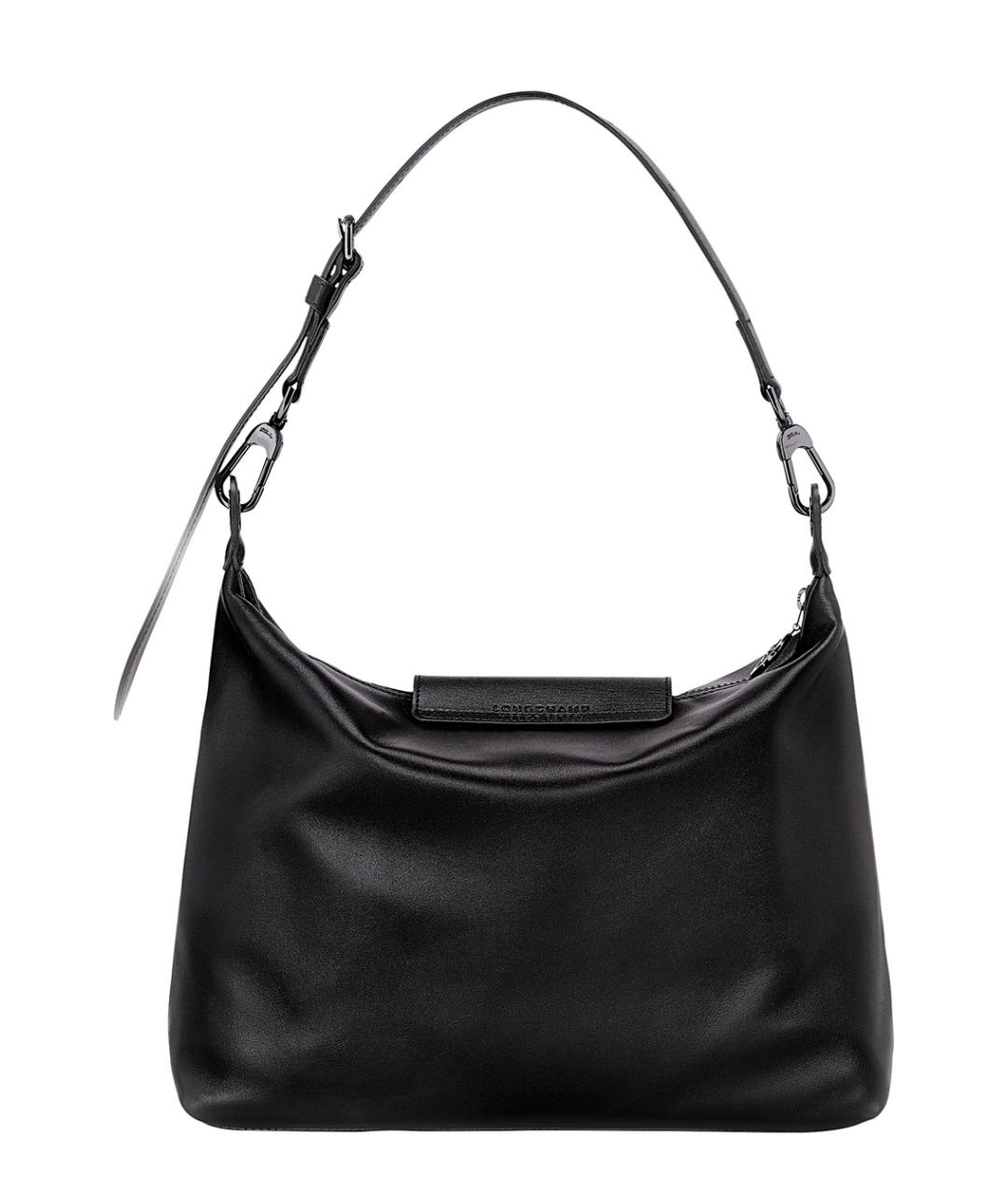 LONGCHAMP Черная кожаная сумка через плечо, фото 1