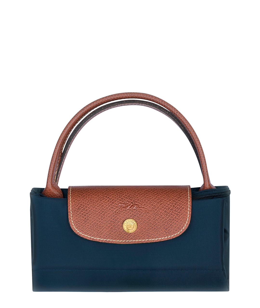 LONGCHAMP Синяя синтетическая сумка с короткими ручками, фото 2