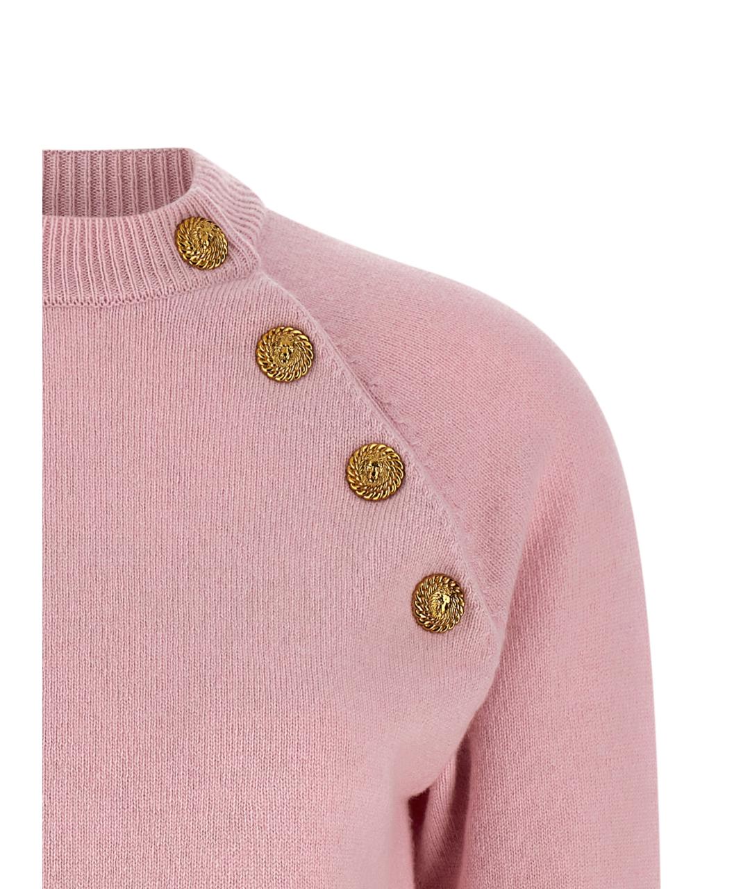 BALMAIN Розовый кашемировый джемпер / свитер, фото 3