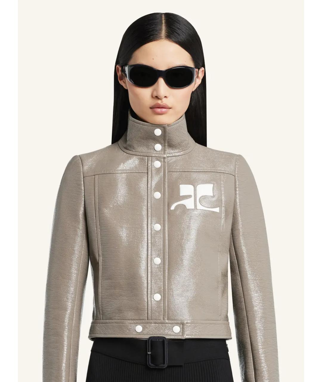 COURREGES Коричневая хлопковая куртка, фото 4