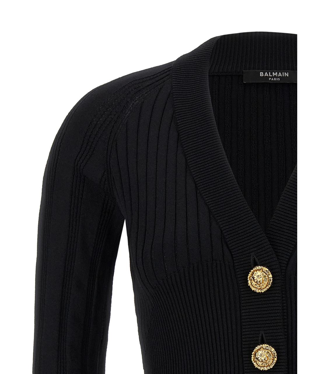 BALMAIN Черный вискозный кардиган, фото 3