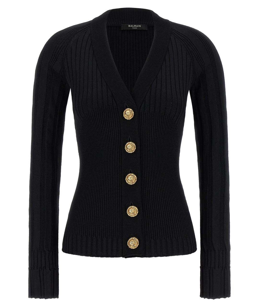 BALMAIN Черный вискозный кардиган, фото 1
