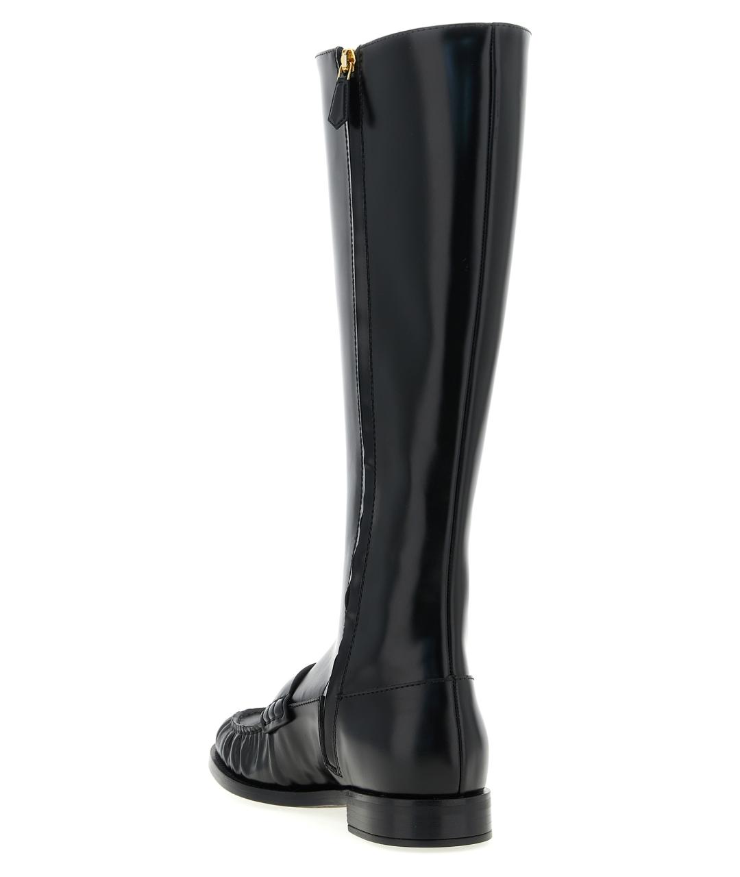 PRADA Черные кожаные сапоги, фото 3