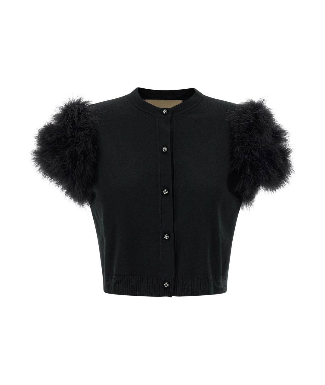 VALENTINO Черный шерстяной кардиган, фото 1