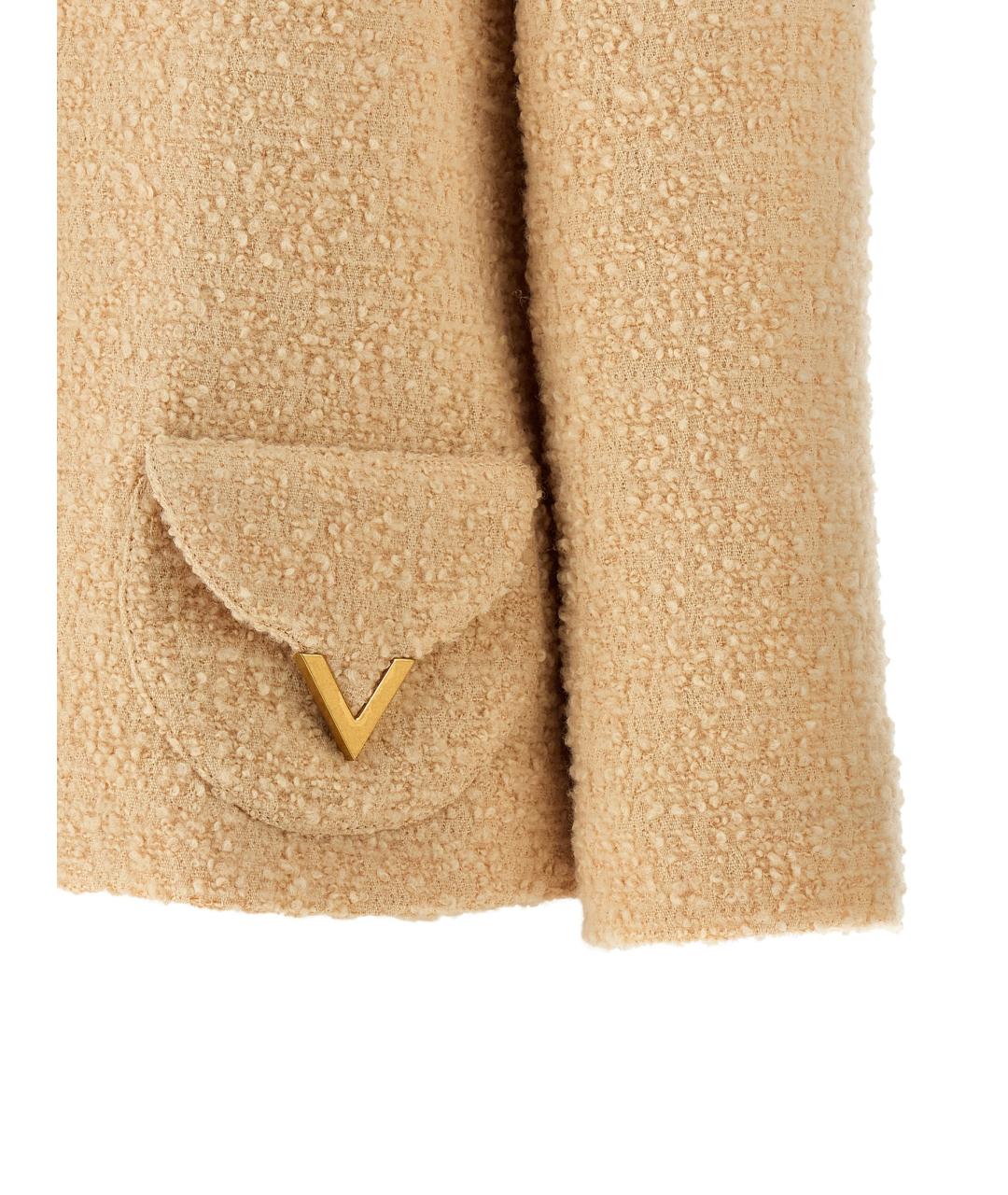 VALENTINO Бежевый шерстяной жакет/пиджак, фото 4
