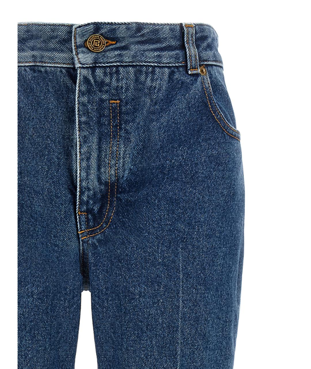 BALMAIN Синие хлопковые джинсы клеш, фото 3