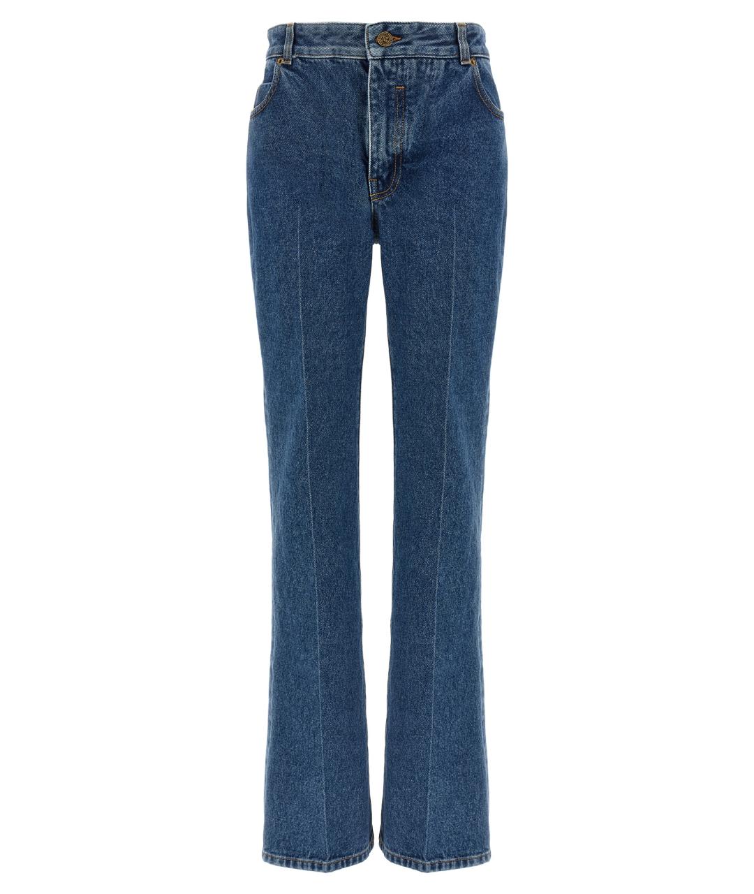 BALMAIN Синие хлопковые джинсы клеш, фото 1