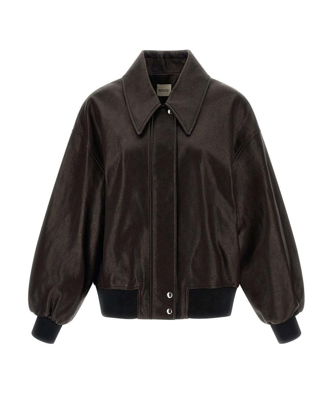KHAITE Коричневая кожаная куртка, фото 1