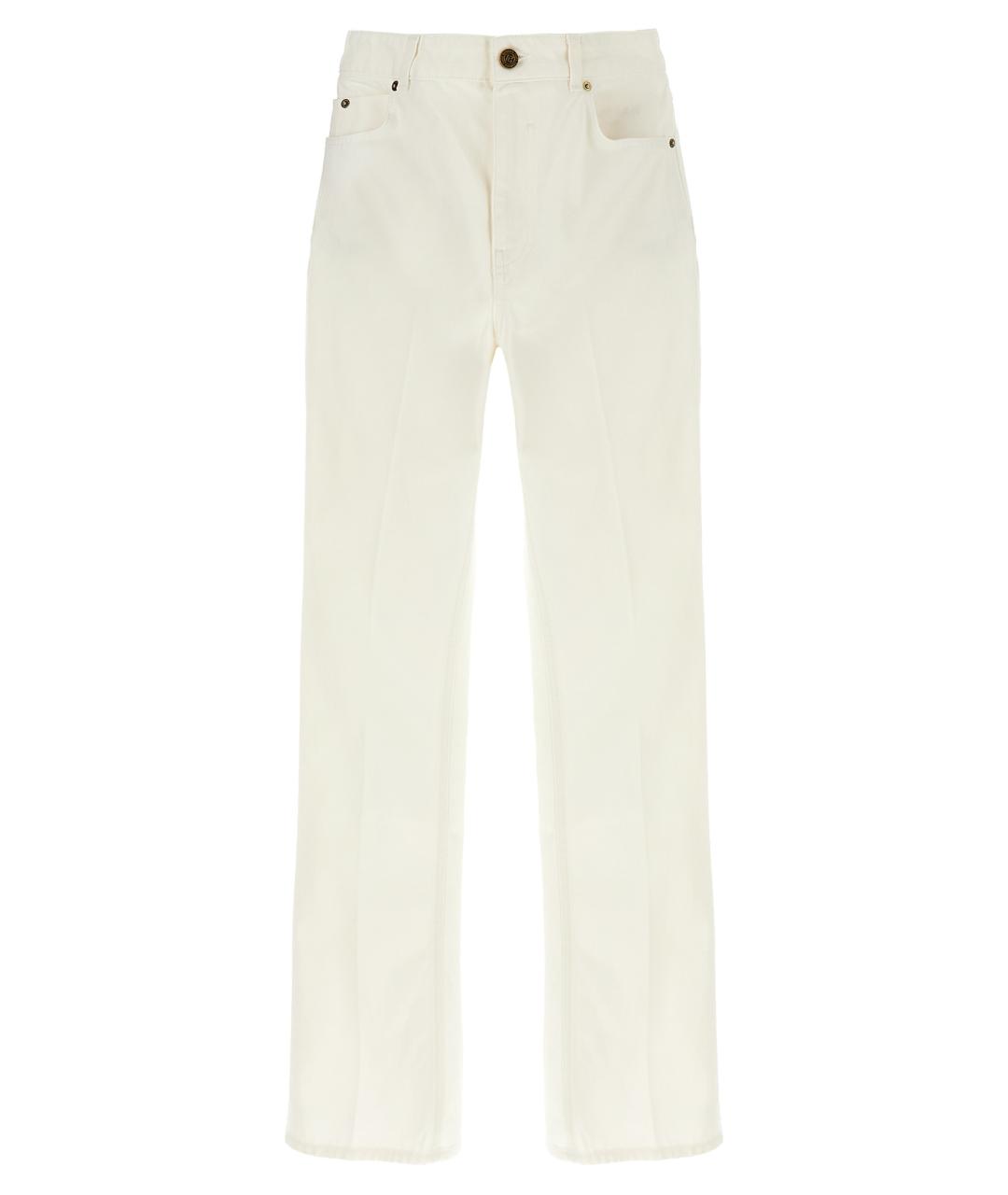 BALMAIN Белые хлопковые прямые джинсы, фото 1
