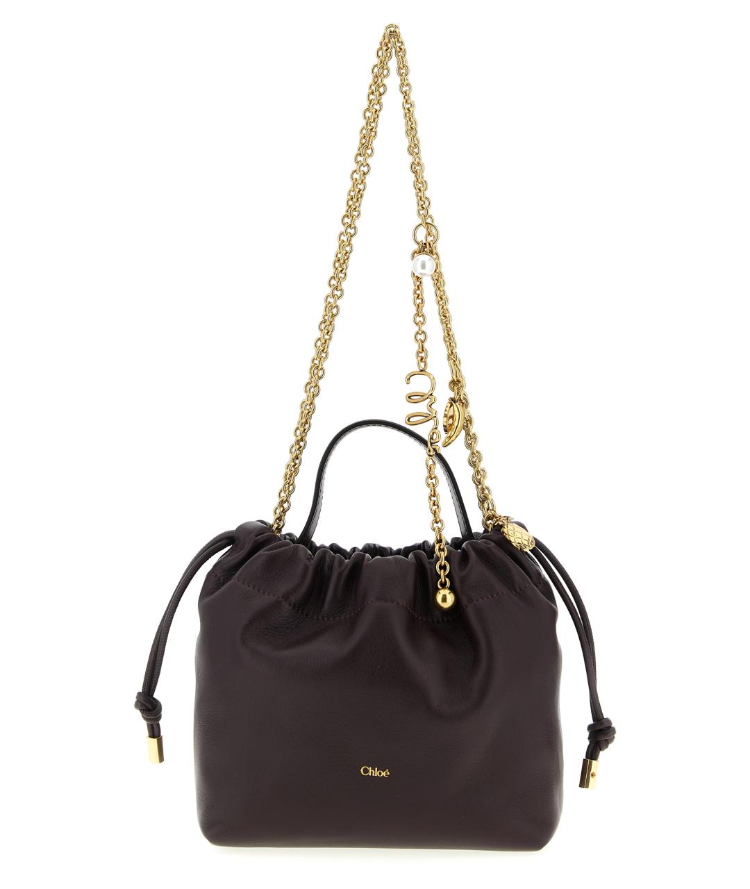 CHLOE Бордовая кожаная сумка тоут, фото 1